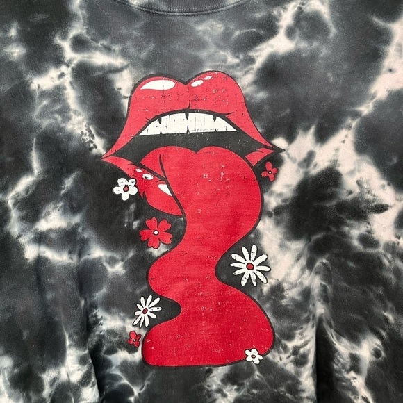 ZOOZATZ Tie Dye Oversized Tongue Floral Sweatshirt - Picture 3 of 8